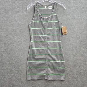 VANS Women Dress Small‎ Gray Striped Button Front Tank Sleeveless Skater NWT